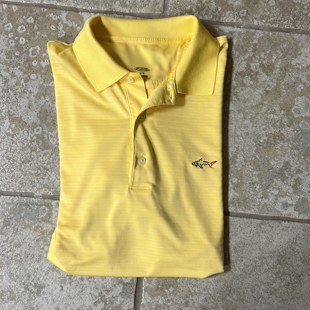 Like New Mens Greg Norman Play Dry Polo, Size Large, Color: Solar